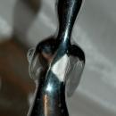 Hoselton Art Polished Aluminum Sculpture Mother holding Baby , Rare