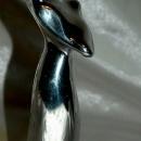Hoselton Art Polished Aluminum Sculpture Mother holding Baby , Rare