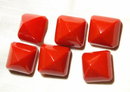 6 Large Cherry Red Bakelite Buttons