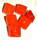 6 Large Cherry Red Bakelite Buttons