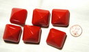 6 Large Cherry Red Bakelite Buttons