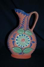 Mexico Tonala un-burnished opaque pottery water pitcher circa 1940's