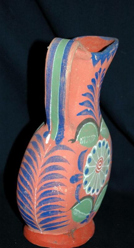 Mexico Tonala un-burnished opaque pottery water pitcher circa 1940's