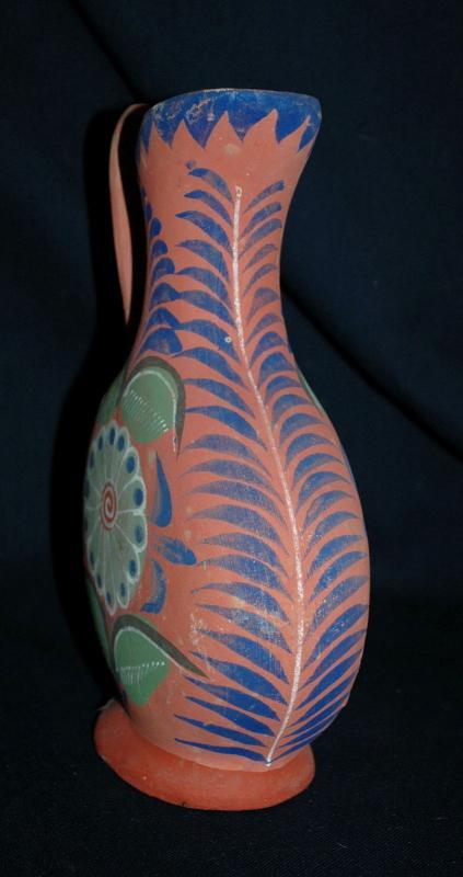 Mexico Tonala un-burnished opaque pottery water pitcher circa 1940's