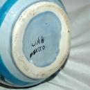 Large Jalisco TONALA MEXICO POTTERY SIGNED BLUE BIRD PITCHER BUTTERFLY FLOWERS