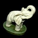 Hand Carved Alabaster Elephant from Italy with Trunk up