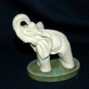Hand Carved Alabaster Elephant from Italy with Trunk up