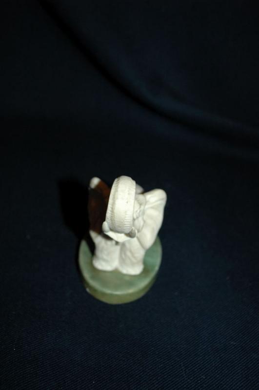 Hand Carved Alabaster Elephant from Italy with Trunk up