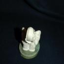 Hand Carved Alabaster Elephant from Italy with Trunk up