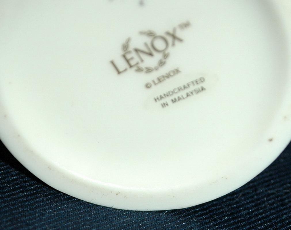 Matching Pair of Ivory Lenox Porcelain Rose Blossom Vases with 24K trim