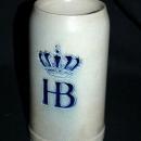 HB HOFBRAUHAUS BEER STEIN MUG 1 Liter GERMANY SALT GLAZED Stoneware