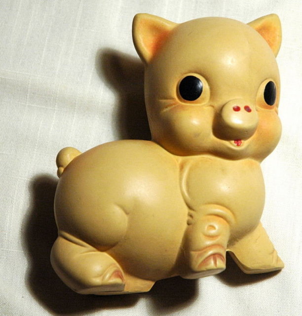 Vintage Rubber Piggy Squeak Toy Rempel MFG. Co.