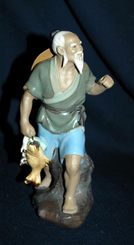 Large VINTAGE Chinese MUDMAN CLAY SCULPTURE Shekwan Ceramics