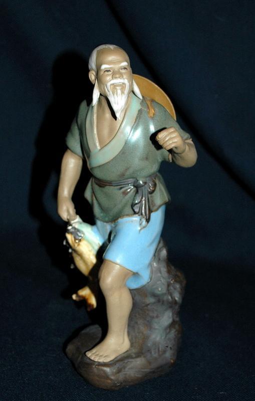 Large VINTAGE Chinese MUDMAN CLAY SCULPTURE Shekwan Ceramics