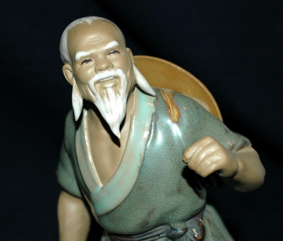Large VINTAGE Chinese MUDMAN CLAY SCULPTURE Shekwan Ceramics