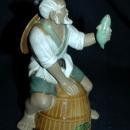 VINTAGE Chinese Fisherman MUDMAN CLAY SCULPTURE Shekwan Ceramics