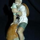 VINTAGE Chinese Fisherman MUDMAN CLAY SCULPTURE Shekwan Ceramics