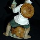 VINTAGE Chinese Fisherman MUDMAN CLAY SCULPTURE Shekwan Ceramics