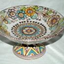 VINCENZO PINTO VIETRE Hand painted Majolica Compote, 19th Century Italian