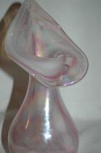 Jack in the Pulpit Vase Art Glass Vase , Mt. Saint Helen's Ash- Glass Eye Studio / Hand Blown Iridescent Pinks