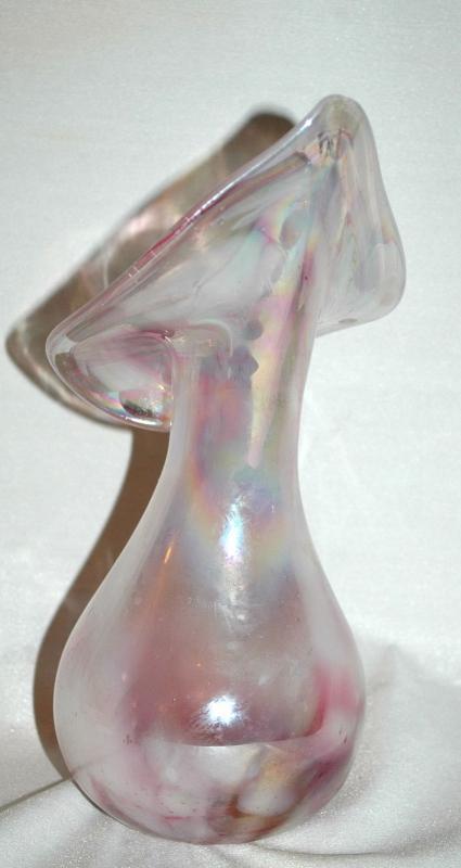 Jack in the Pulpit Vase Art Glass Vase , Mt. Saint Helen's Ash- Glass Eye Studio / Hand Blown Iridescent Pinks