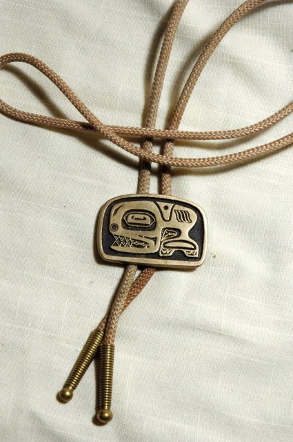 Spirit Whale Sandcasted Bronze Bolo Tie N. W. Native American Art