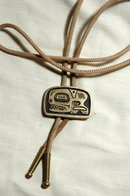 Spirit Whale Sandcasted Bronze Bolo Tie N. W. Native American Art
