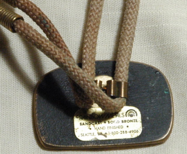 Spirit Whale Sandcasted Bronze Bolo Tie N. W. Native American Art