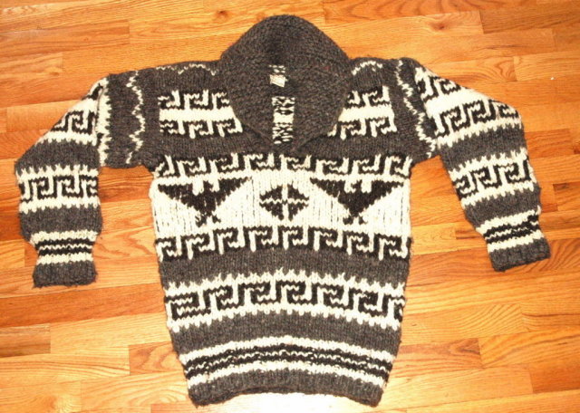 Authentic Cowichan Indian Eagle Wool Sweater