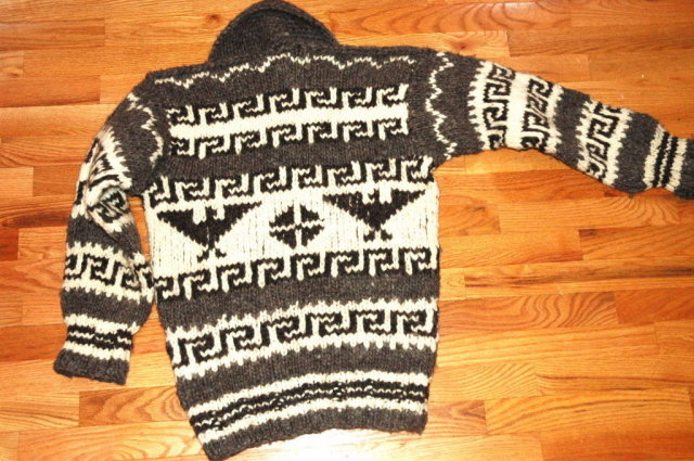 Authentic Cowichan Indian Eagle Wool Sweater
