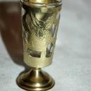 6 Fancy Mexican Silver over Glass Cordials or Footed Shot Glasses
