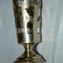 6 Fancy Mexican Silver over Glass Cordials or Footed Shot Glasses