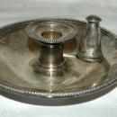 Elkington Silver Chamber Candlestick Holder with Snuffer 1898