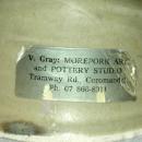 3 Neck Modernist Art Pottery Vase, V. Gray Morepork Art Studios of Coromandel New Zealand