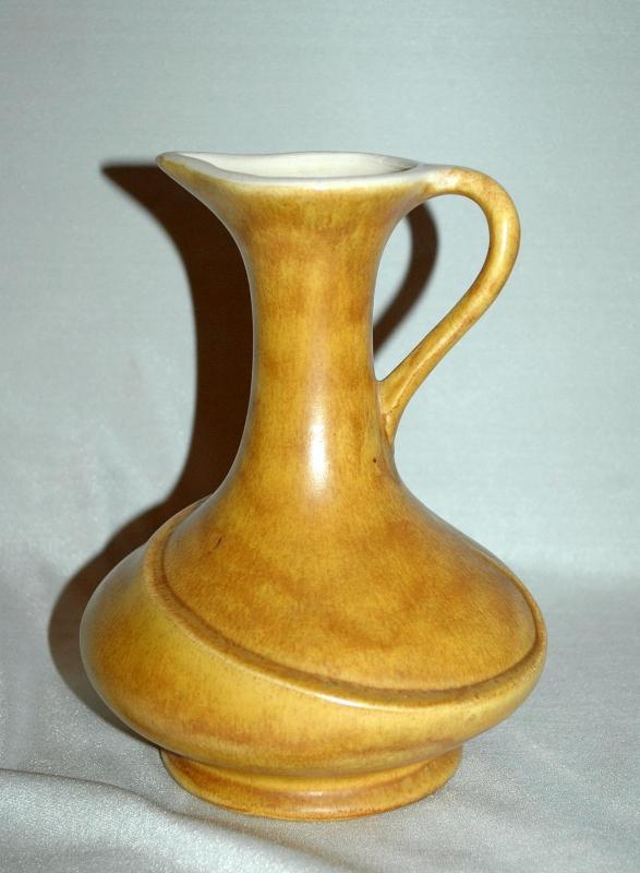 RARE VINTAGE VALLONA STARR CALIFORNIA POTTERY Butternut Squash GLAZED EWER PITCHER VASE