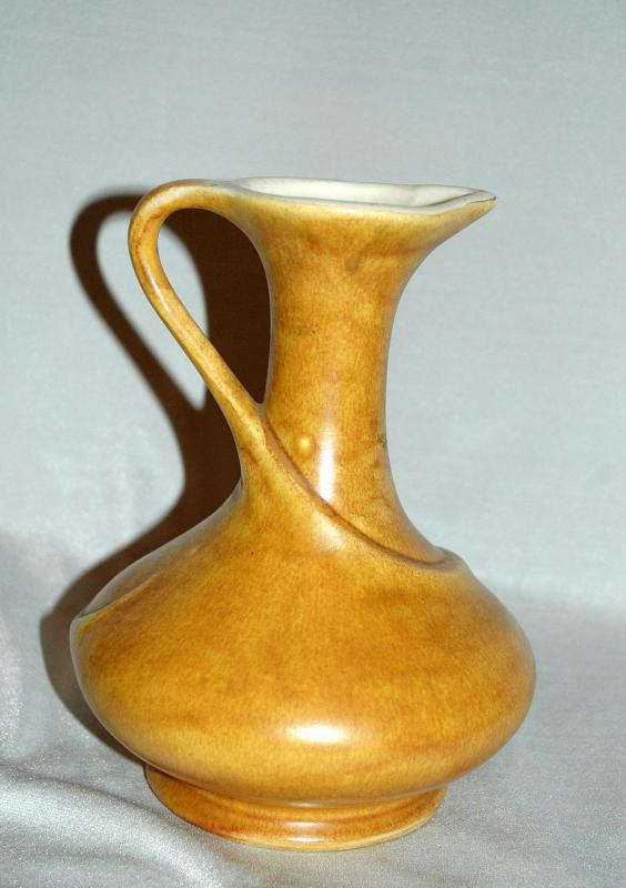 RARE VINTAGE VALLONA STARR CALIFORNIA POTTERY Butternut Squash GLAZED EWER PITCHER VASE