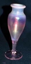 Small Iridescent Pink Glass Fenton Vase