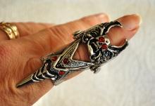 Goth Silver Silver Hinged Skull Ring