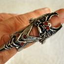 Goth Silver Silver Hinged Skull Ring