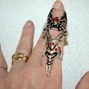 Goth Silver Silver Hinged Skull Ring