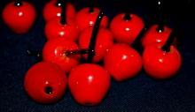 12 Hand Blown Murano Art Glass Fruit Cherries