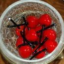 12 Hand Blown Murano Art Glass Fruit Cherries