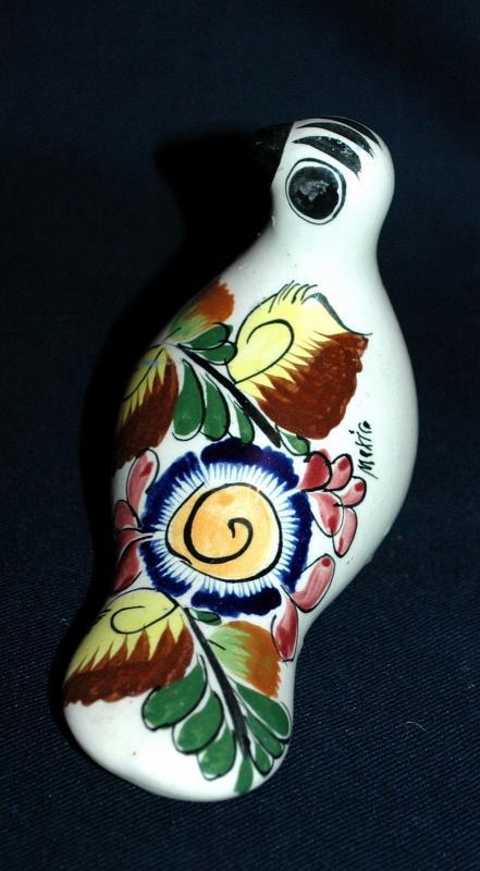 Folk Art Tonala Bird Dove Pottery Ceramic Figure Mexico