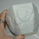 Red Wing Pottery Grey Pink Planter Hexagonal with Flower and leaves