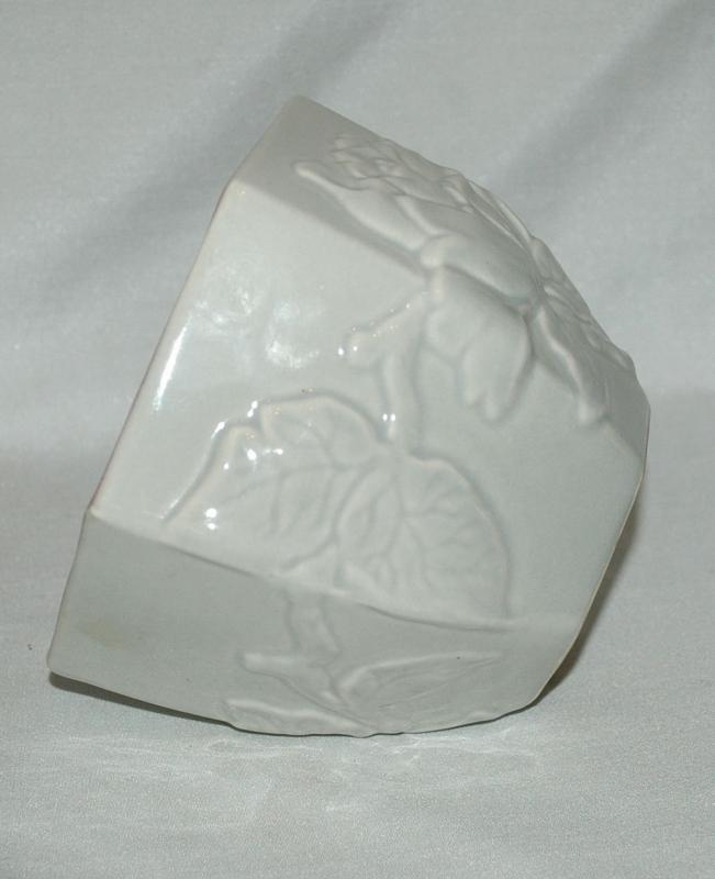 Red Wing Pottery Grey Pink Planter Hexagonal with Flower and leaves
