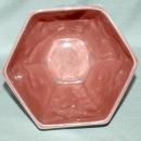Red Wing Pottery Grey Pink Planter Hexagonal with Flower and leaves