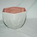 Red Wing Pottery Grey Pink Planter Hexagonal with Flower and leaves