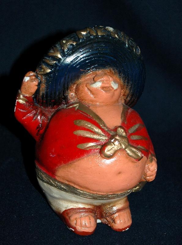 Old Chalkware Mexican Mariachi Singer Fat Man