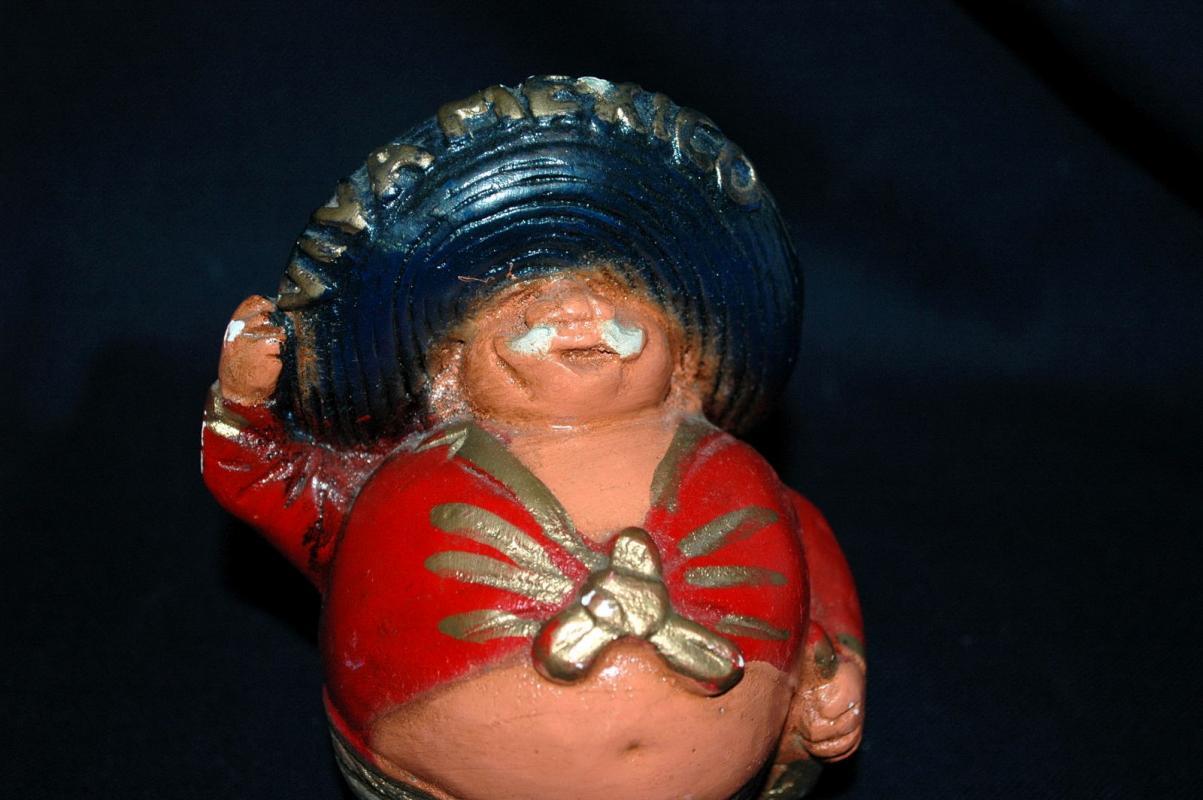 Old Chalkware Mexican Mariachi Singer Fat Man