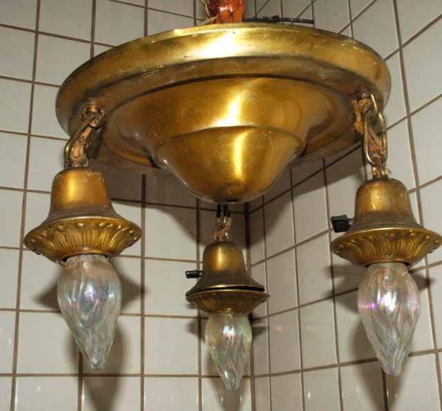 Victorian Brass Ceiling Light Fixture